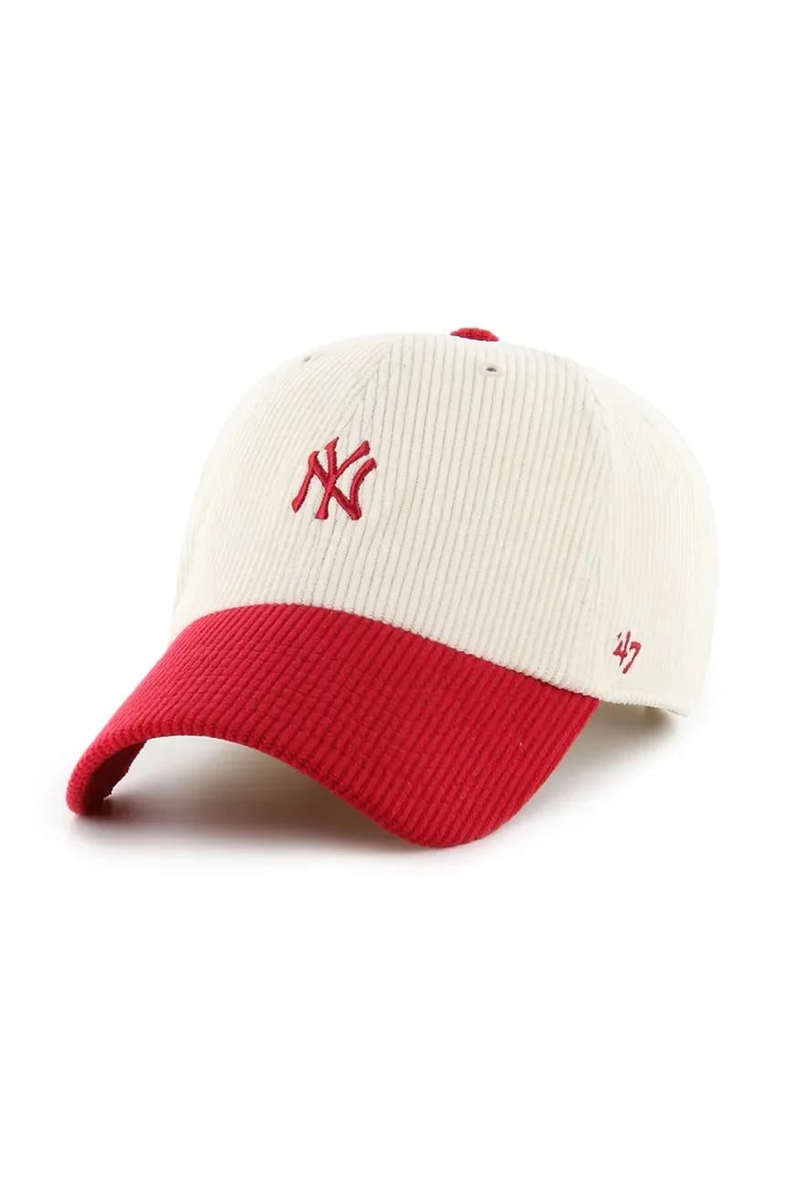 Хлопковая бейсболка MLB New York Yankees бежевая для мужчин