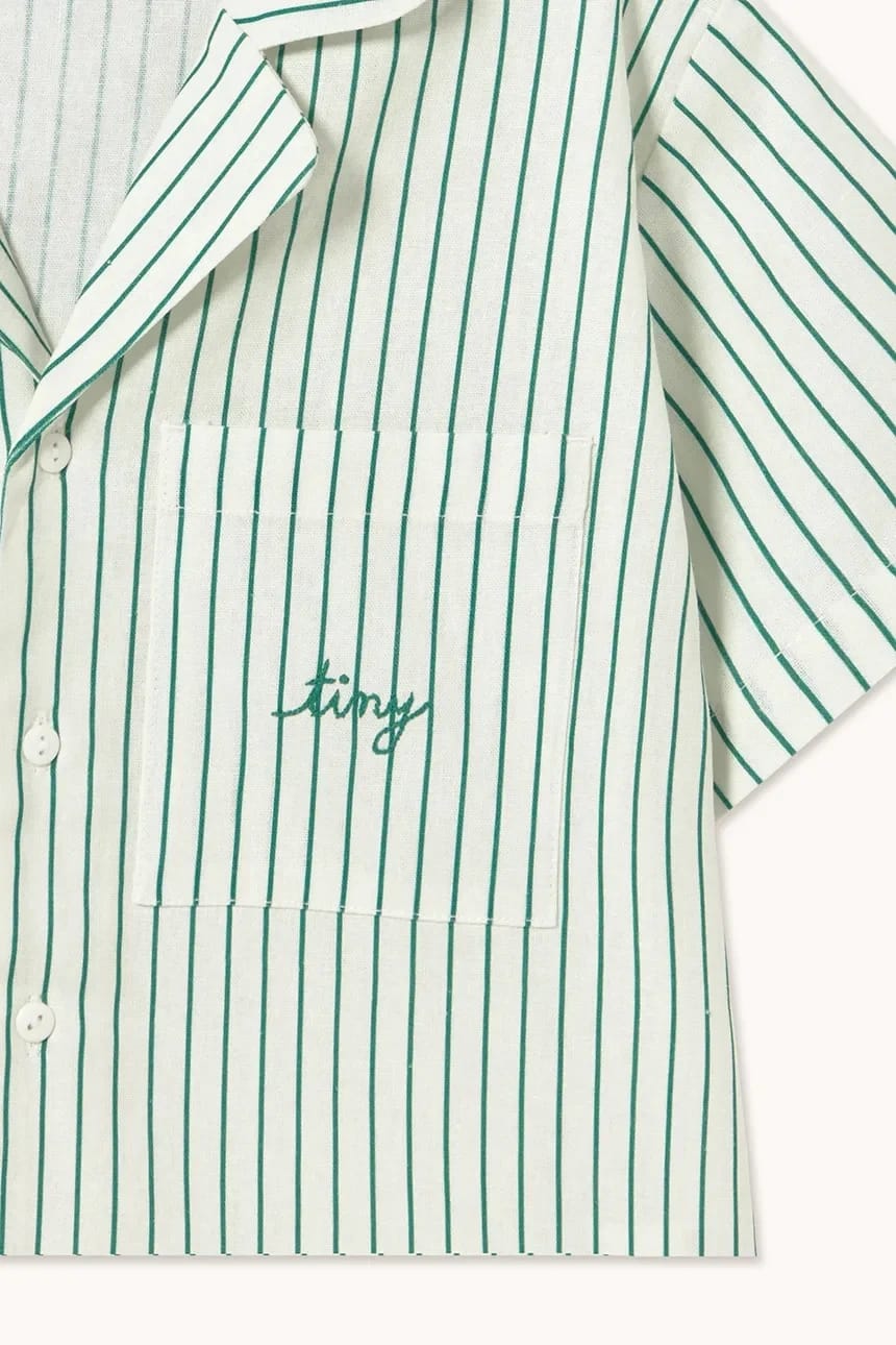 Детская рубашка с добавлением льна EMERALD STRIPES SHIRT - фото 4