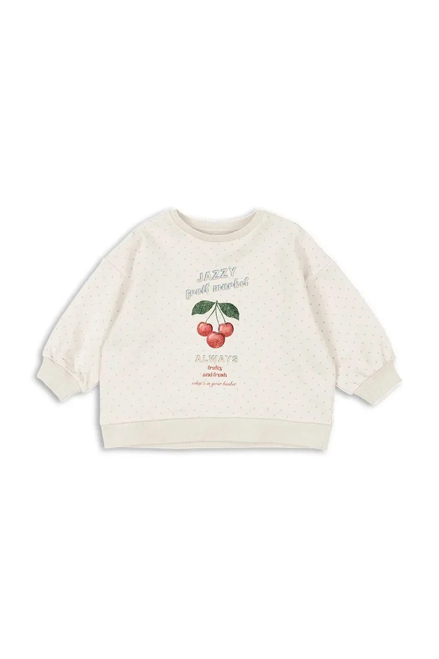 Детская толстовка из хлопка LOUPY LOU SWEAT SHIRT OCS белая для мальчиков - фото 2