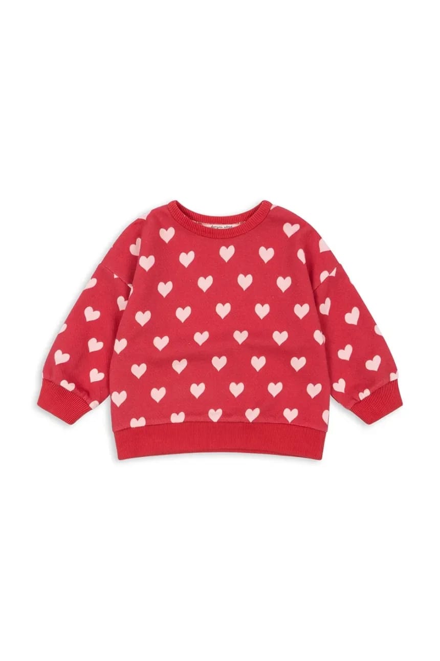 Детская толстовка из хлопка LOUPY LOU SWEAT SHIRT OCS красная для девочек