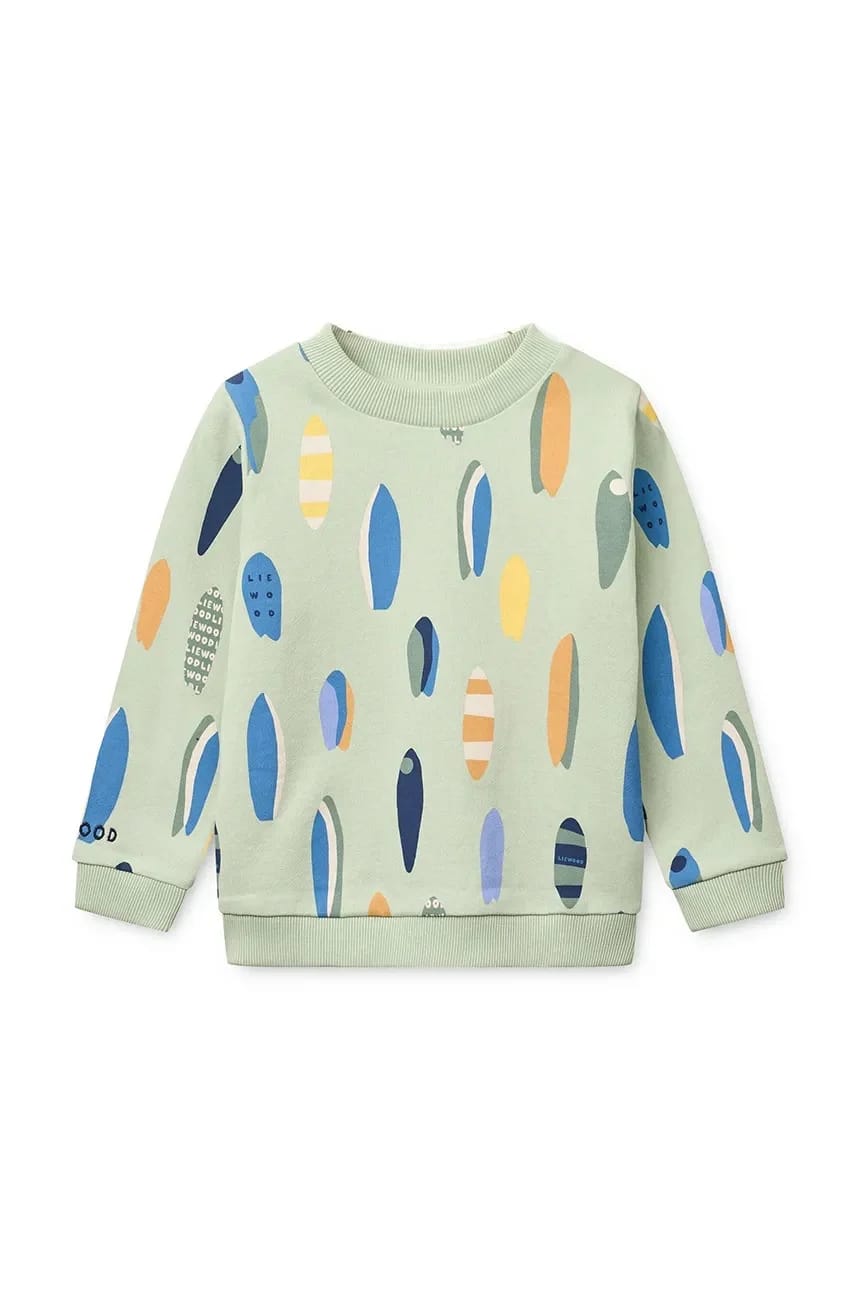 Детская хлопковая толстовка Thora Printed Sweatshirt зеленая для мальчиков - фото 2