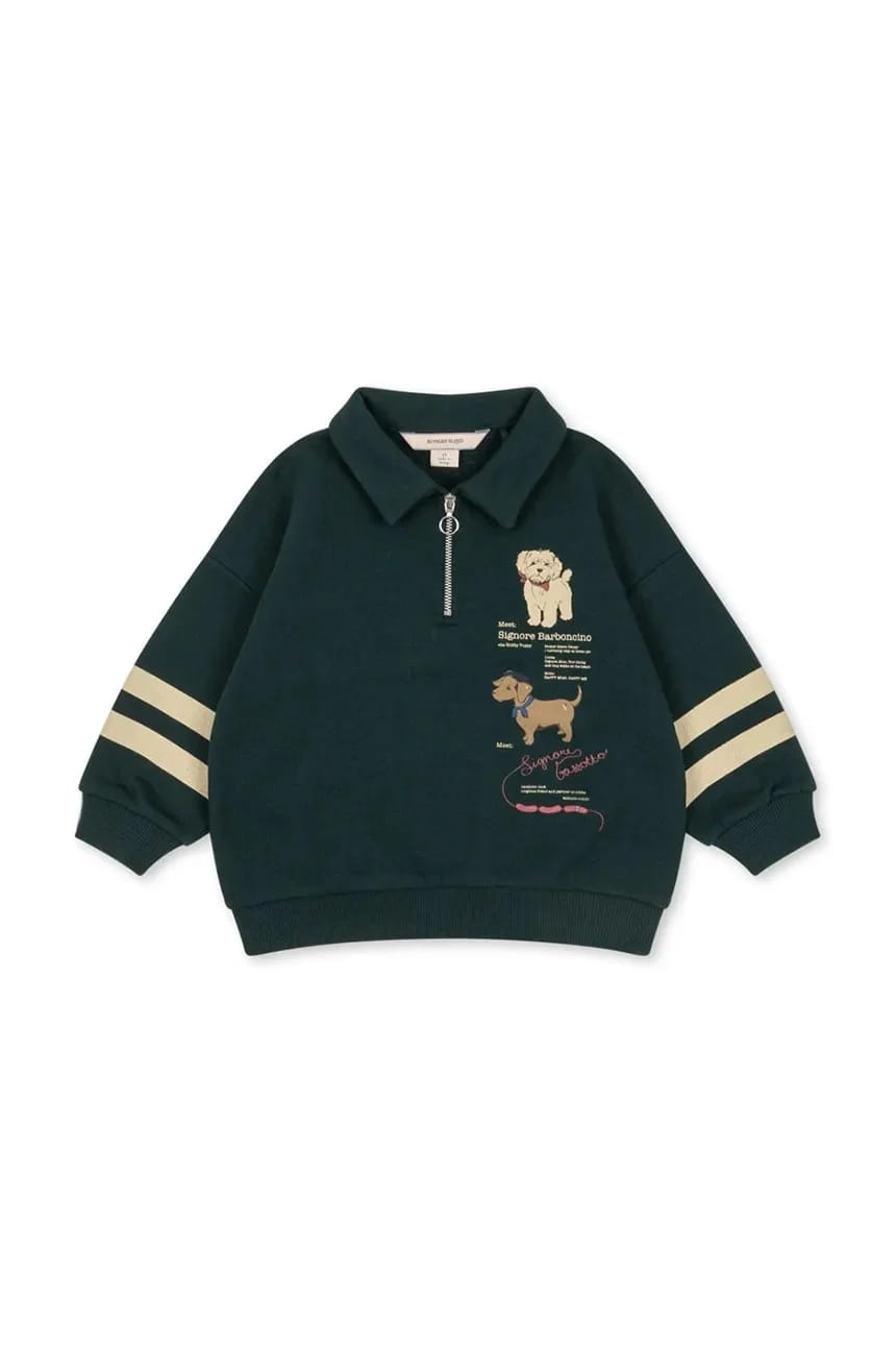 Детская толстовка из хлопка DOGGY HALF ZIP POLO OCS - фото 2