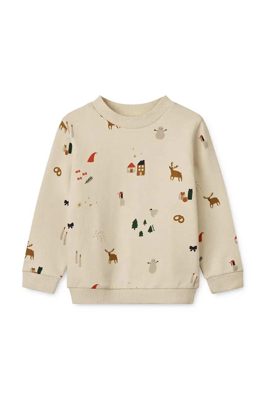 Детская хлопковая толстовка Thora Printed Sweatshirt бежевая для мальчиков