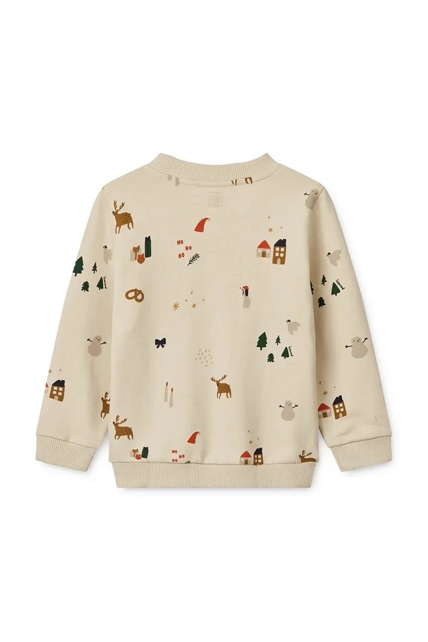 Детская хлопковая толстовка Thora Printed Sweatshirt бежевая для мальчиков - фото 2