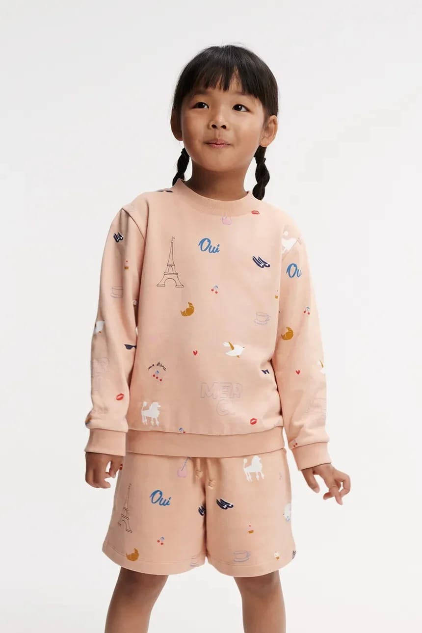 Детская хлопковая толстовка Thora Printed Sweatshirt апельсин для мальчиков - фото 5