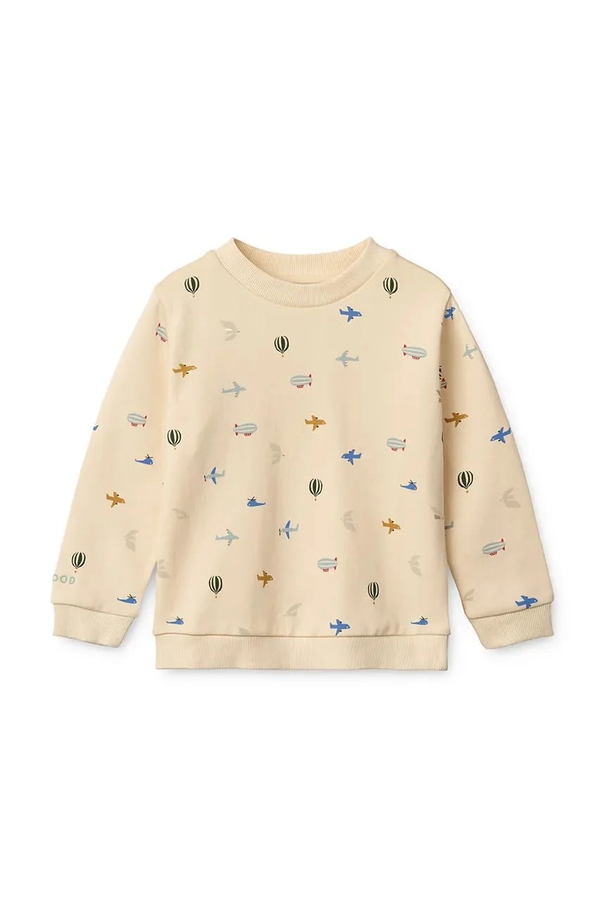 Детская хлопковая толстовка Thora Printed Sweatshirt бежевая для мальчиков