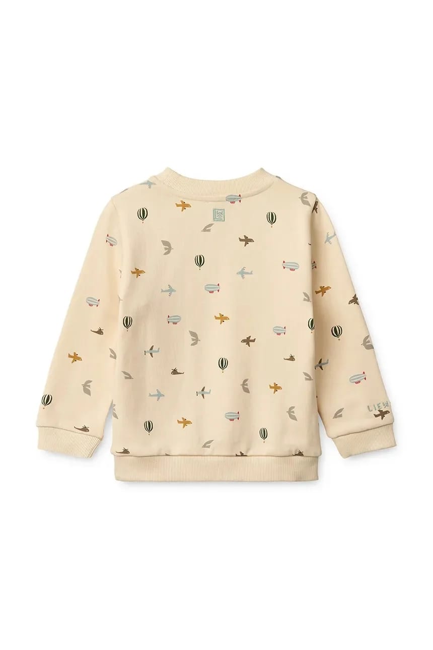 Детская хлопковая толстовка Thora Printed Sweatshirt бежевая для мальчиков - фото 2