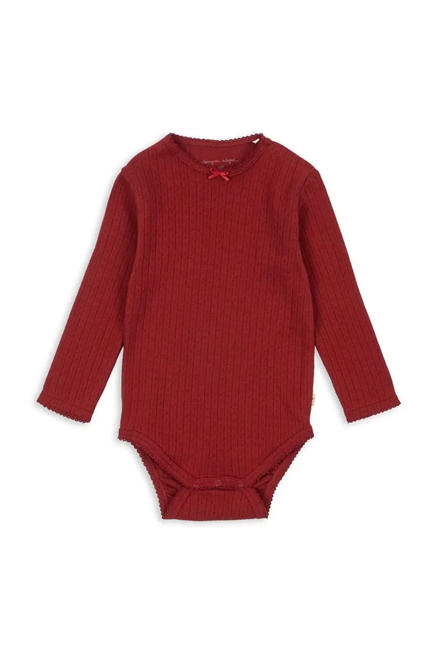 Хлопковое детское боди MINNIE BODY GOTS красное для девочек