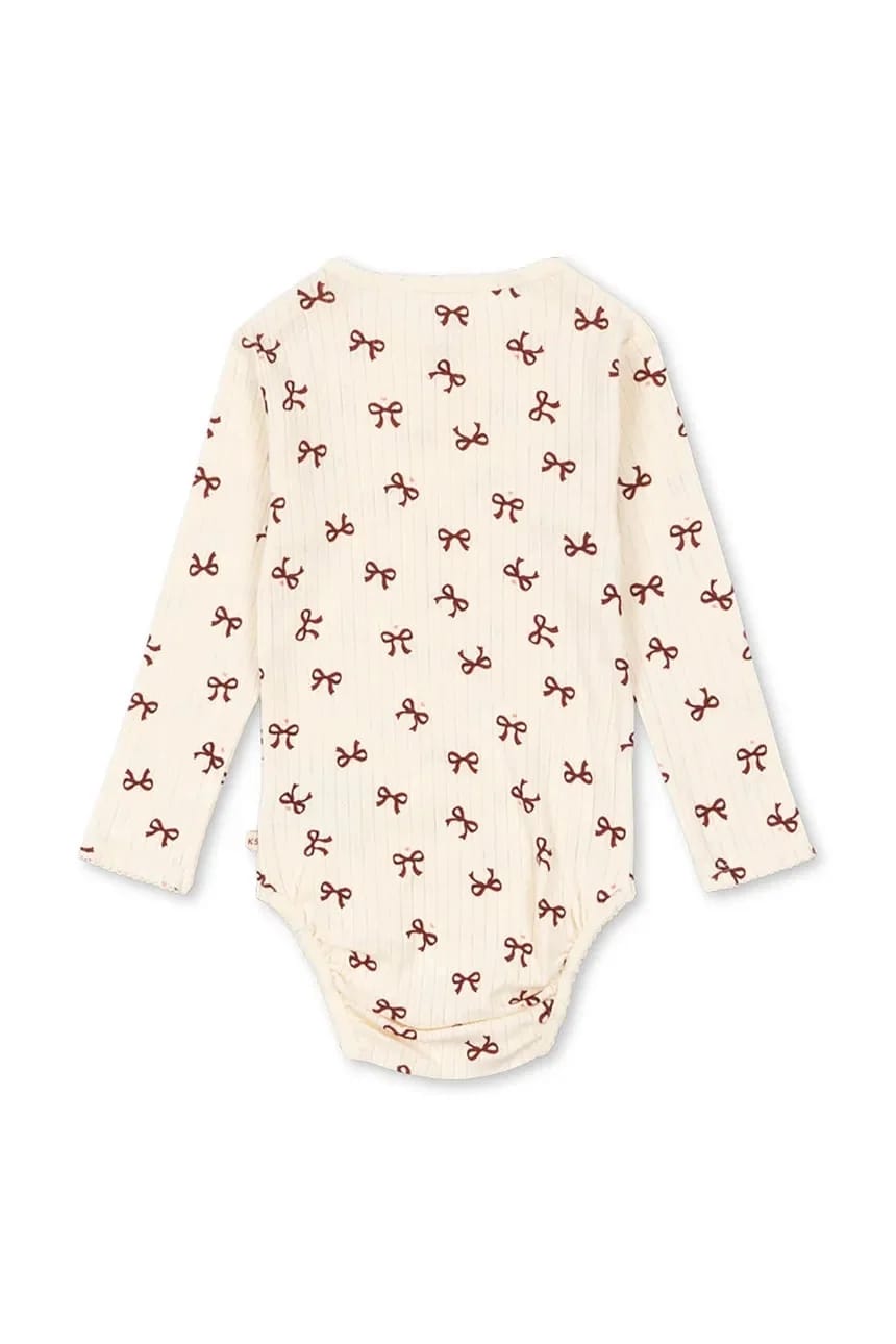 Хлопковое детское боди MINNIE BODY GOTS бежевое для девочек - фото 2
