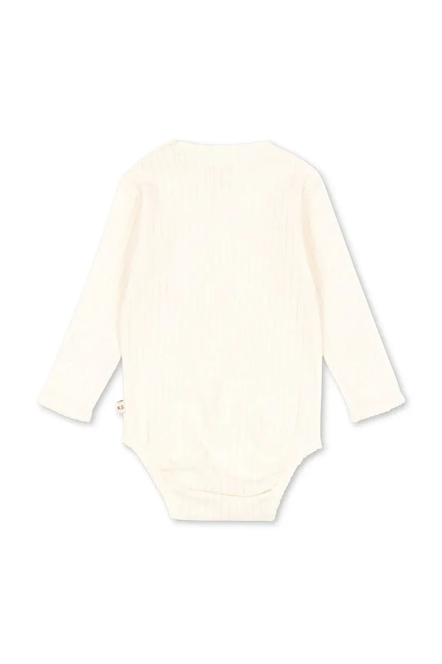 Хлопковое детское боди MINNIE BODY GOTS бежевое для девочек - фото 2