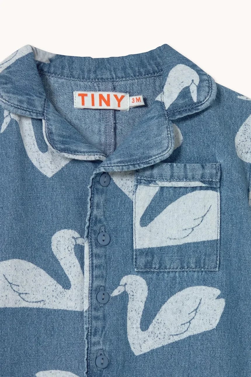 Детский джинсовый комбинезон BIG SWANS BABY ONE-PIECE - фото 3
