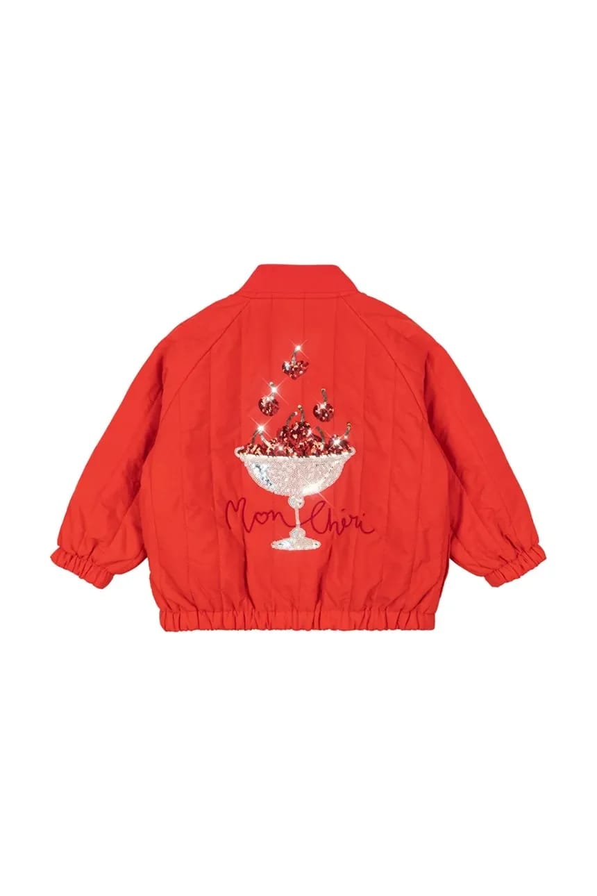 JUNO SEQUIN BOMBER JACKET детский бомбер красный для девочек - фото 3