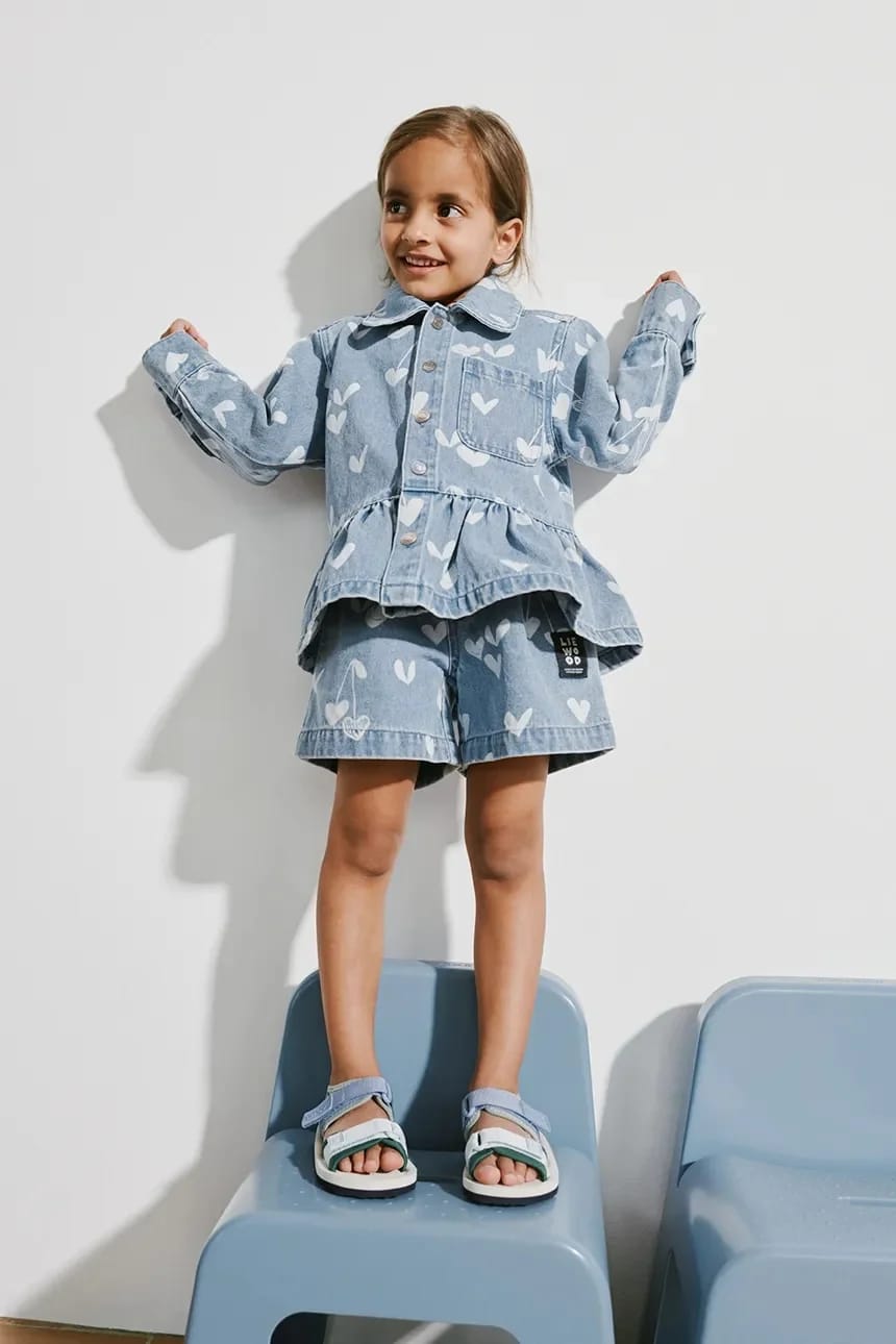 Детская джинсовая куртка Kenza Printed Denim Overshirt