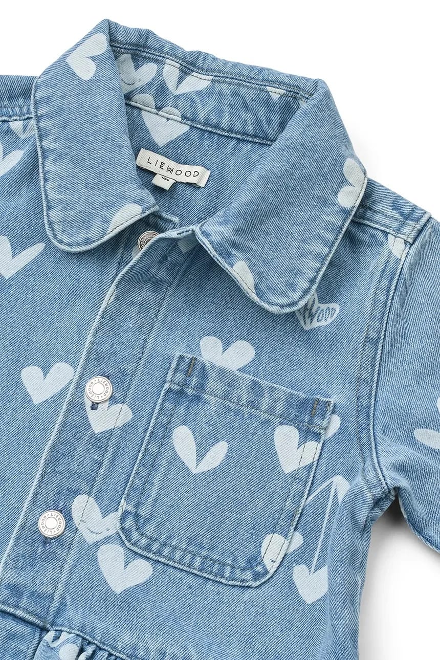 Детская джинсовая куртка Kenza Printed Denim Overshirt - фото 4
