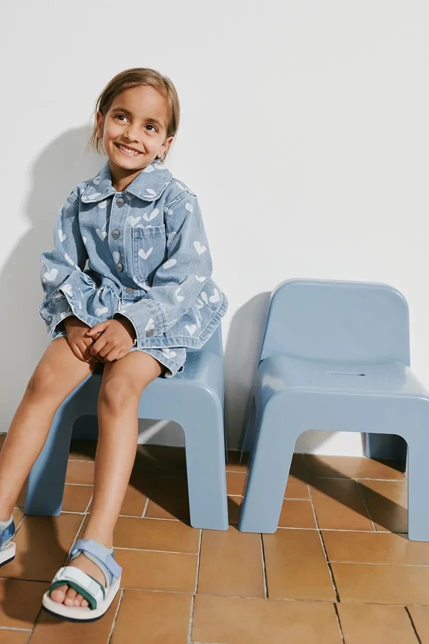Детская джинсовая куртка Kenza Printed Denim Overshirt - фото 5