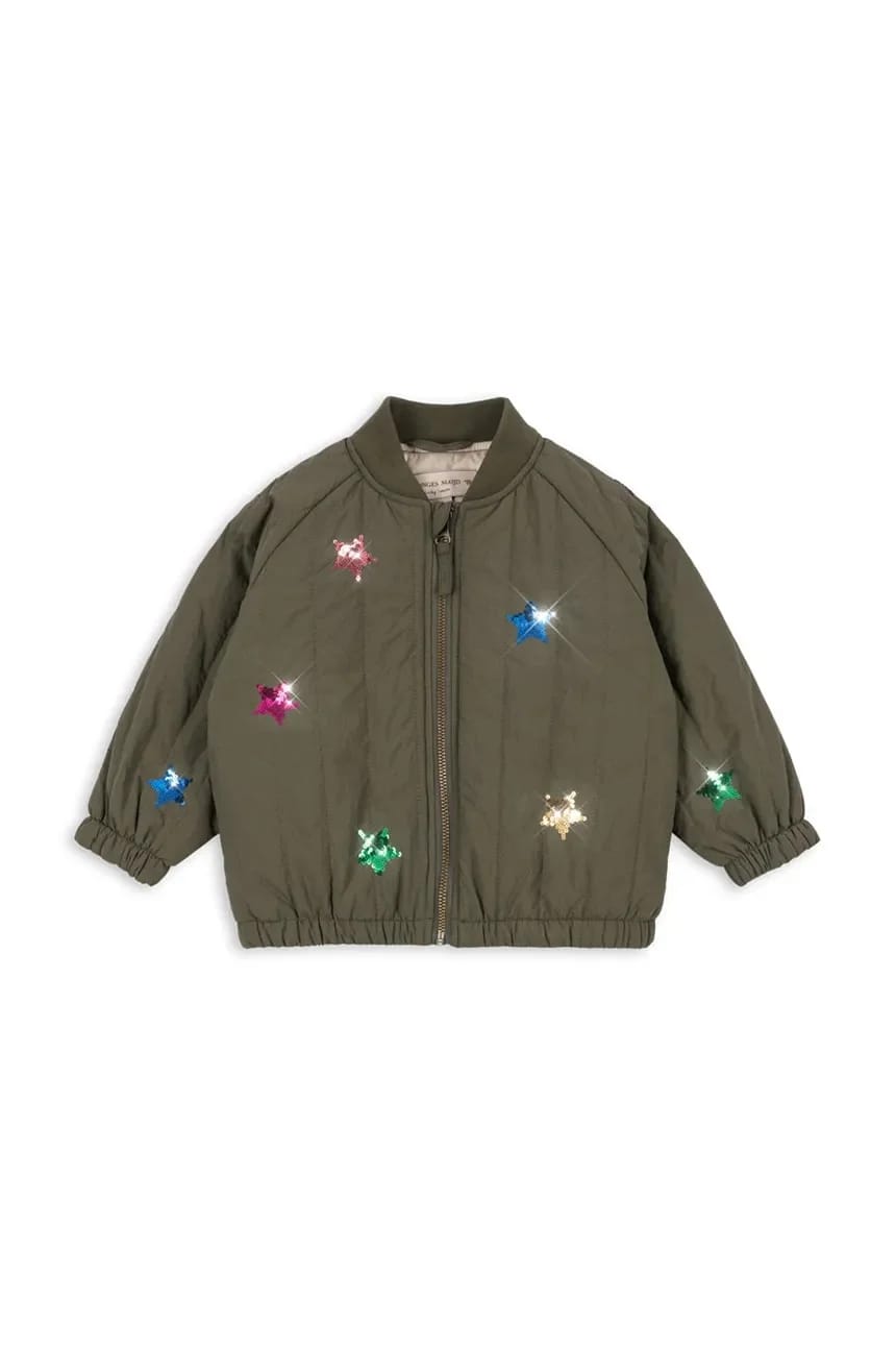 JUNO SEQUIN BOMBER JACKET детский бомбер зеленый для мальчиков - фото 2