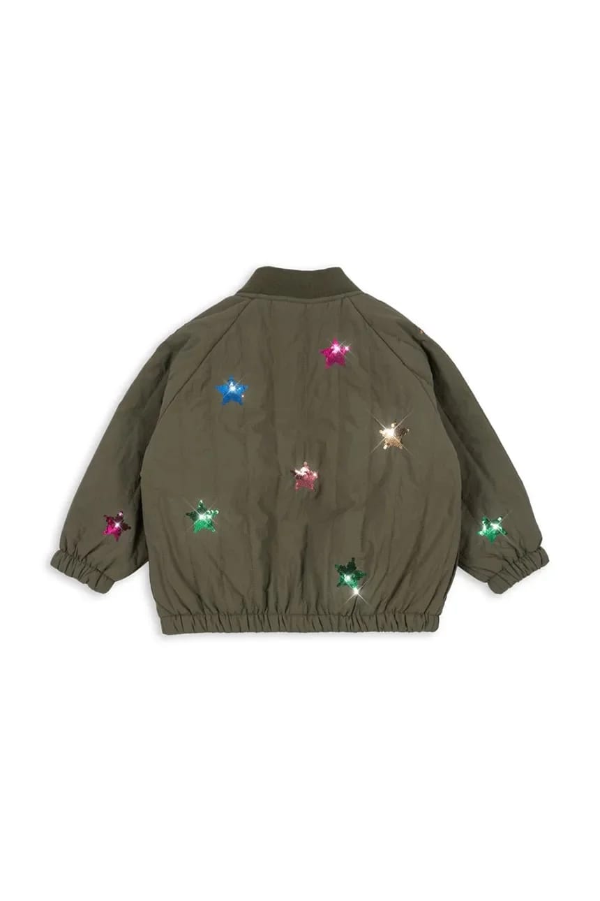 JUNO SEQUIN BOMBER JACKET детский бомбер зеленый для мальчиков - фото 3