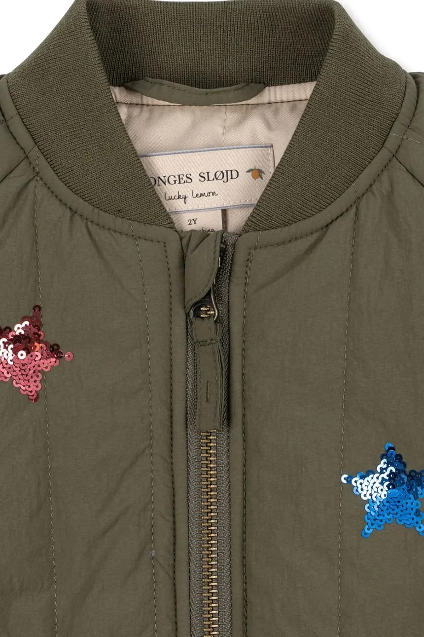 JUNO SEQUIN BOMBER JACKET детский бомбер зеленый для мальчиков - фото 4