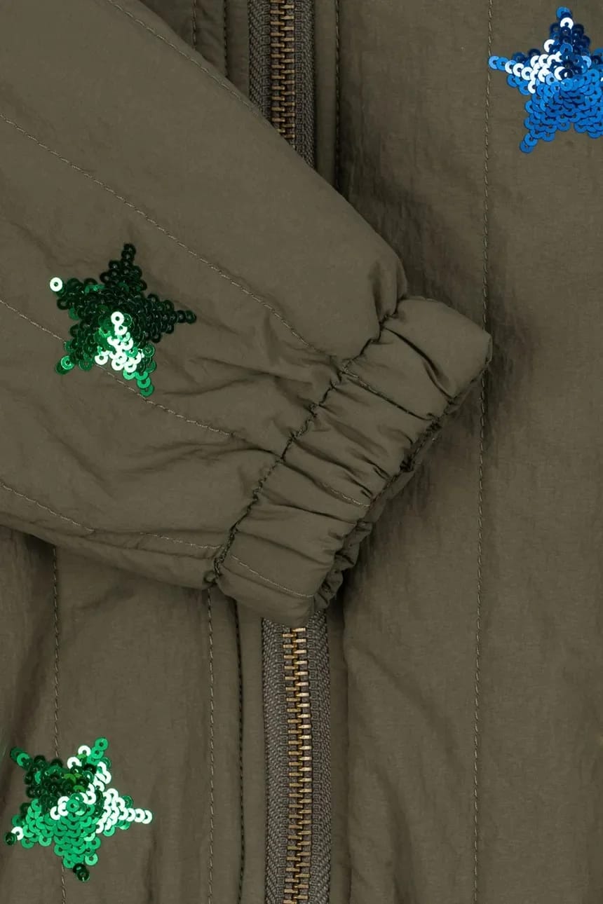 JUNO SEQUIN BOMBER JACKET детский бомбер зеленый для мальчиков - фото 5