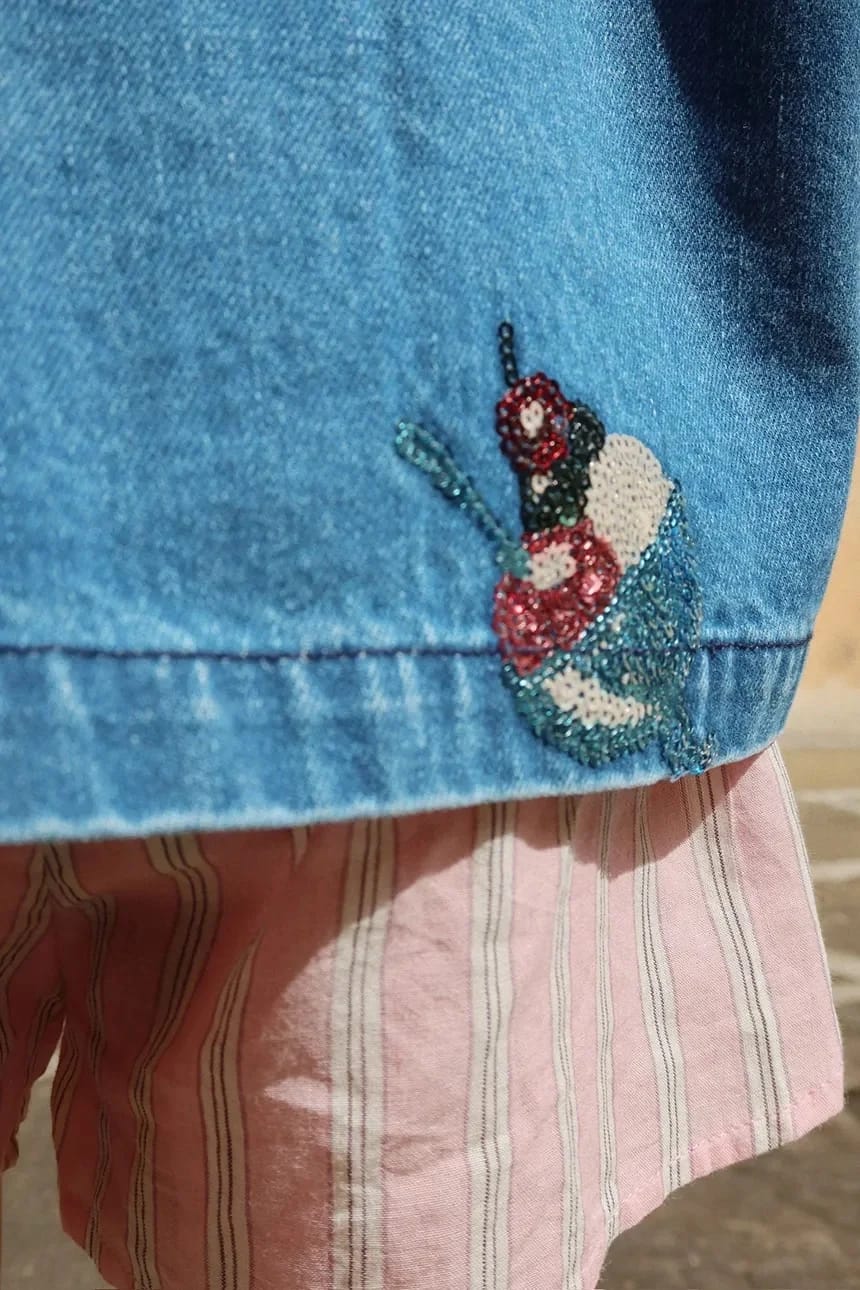 MAGOT ДЖЭКЕТ С ПАЙЕТКАМИ Детская джинсовая куртка GOTS - фото 6