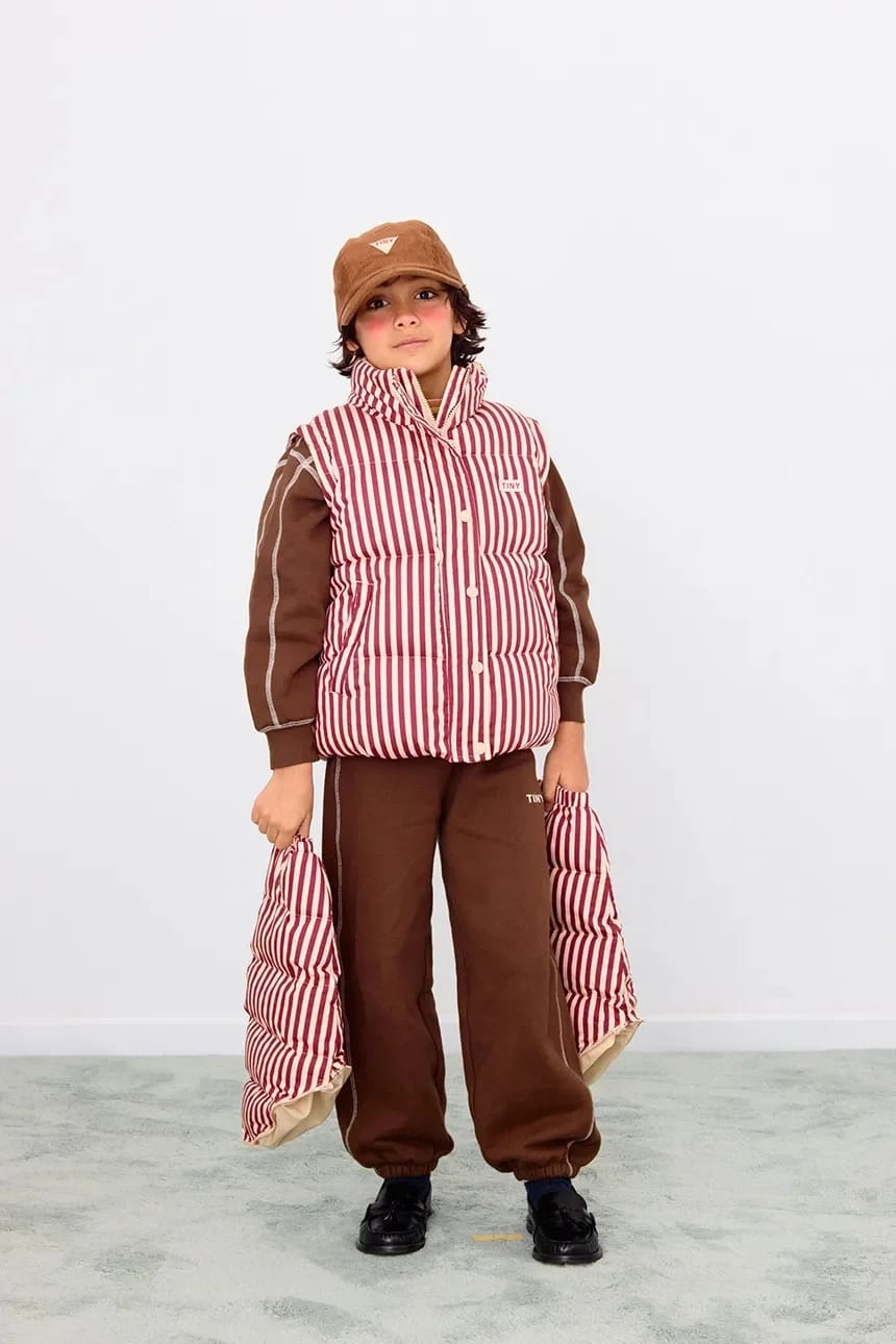 Детская хлопковая куртка STRIPES SHORT PADDED JACKET - фото 5
