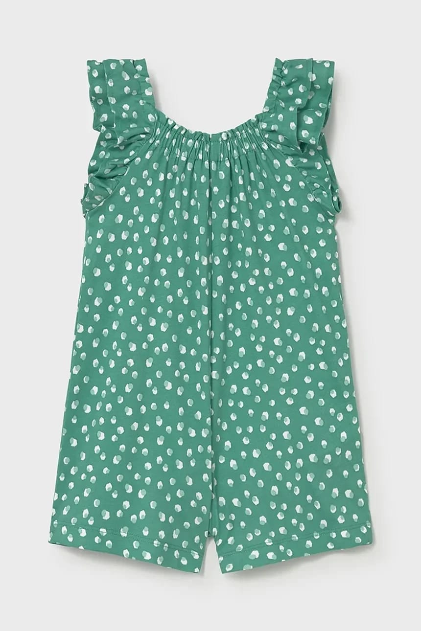 Хлопковые детские комбинезоны зеленый для девочек - фото 2