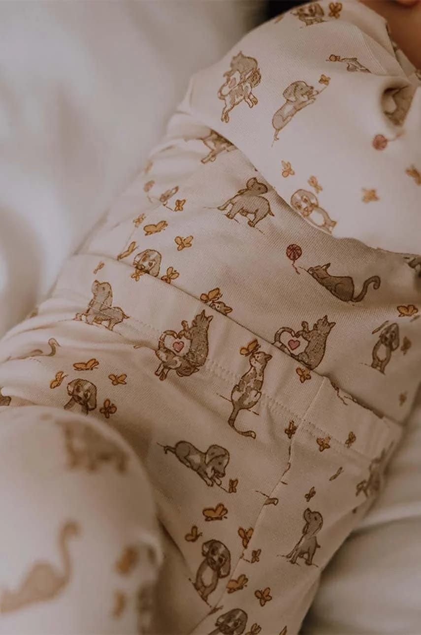Детские легинсы Elois из хлопка бежевая для мальчиков - фото 6
