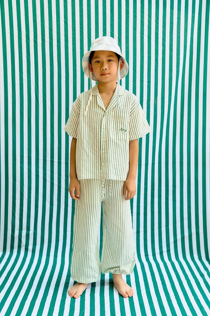 Детские брюки с добавлением льна EMERALD STRIPES PANT