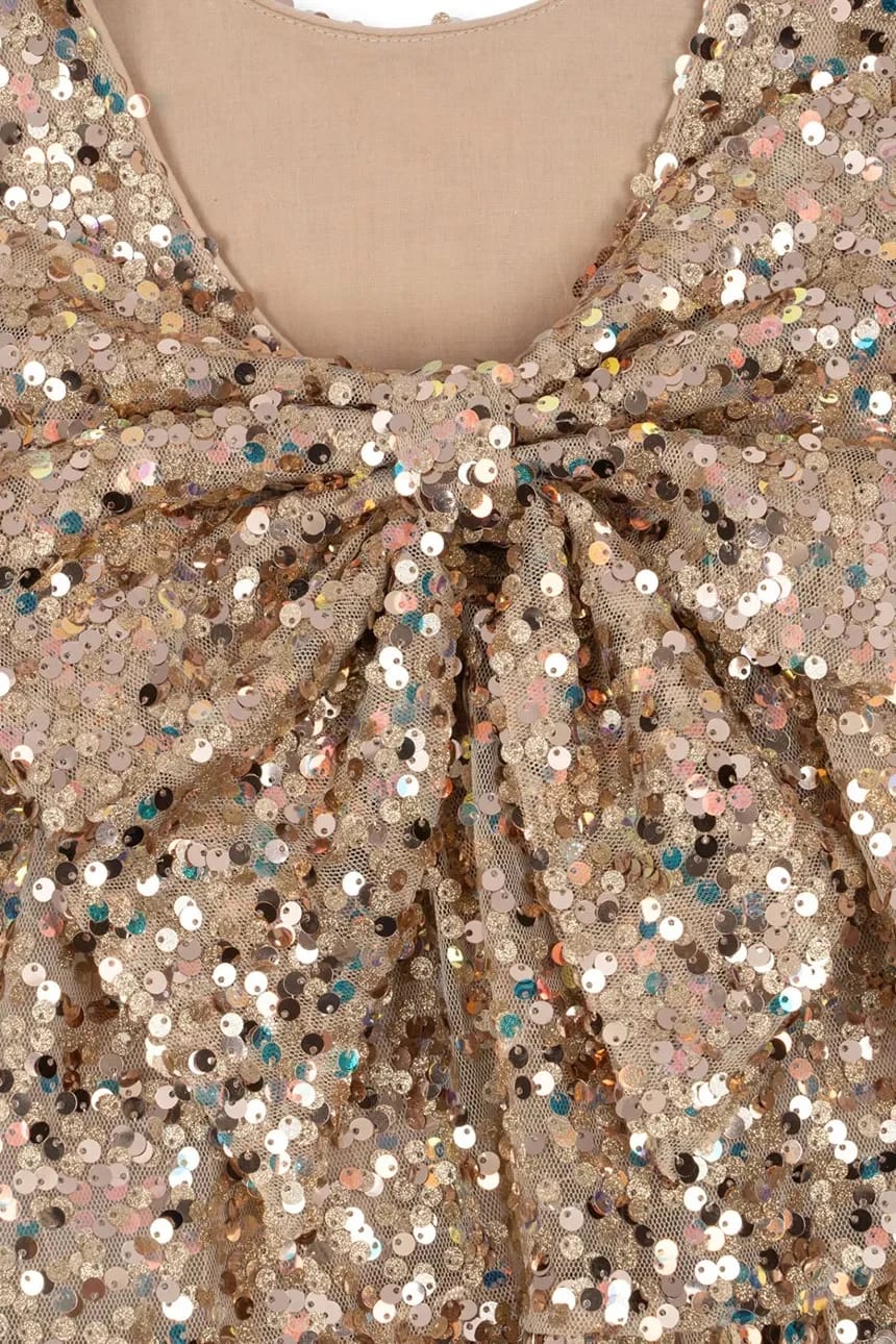 LILA SEQUINS BOW DRESS детское платье - фото 4