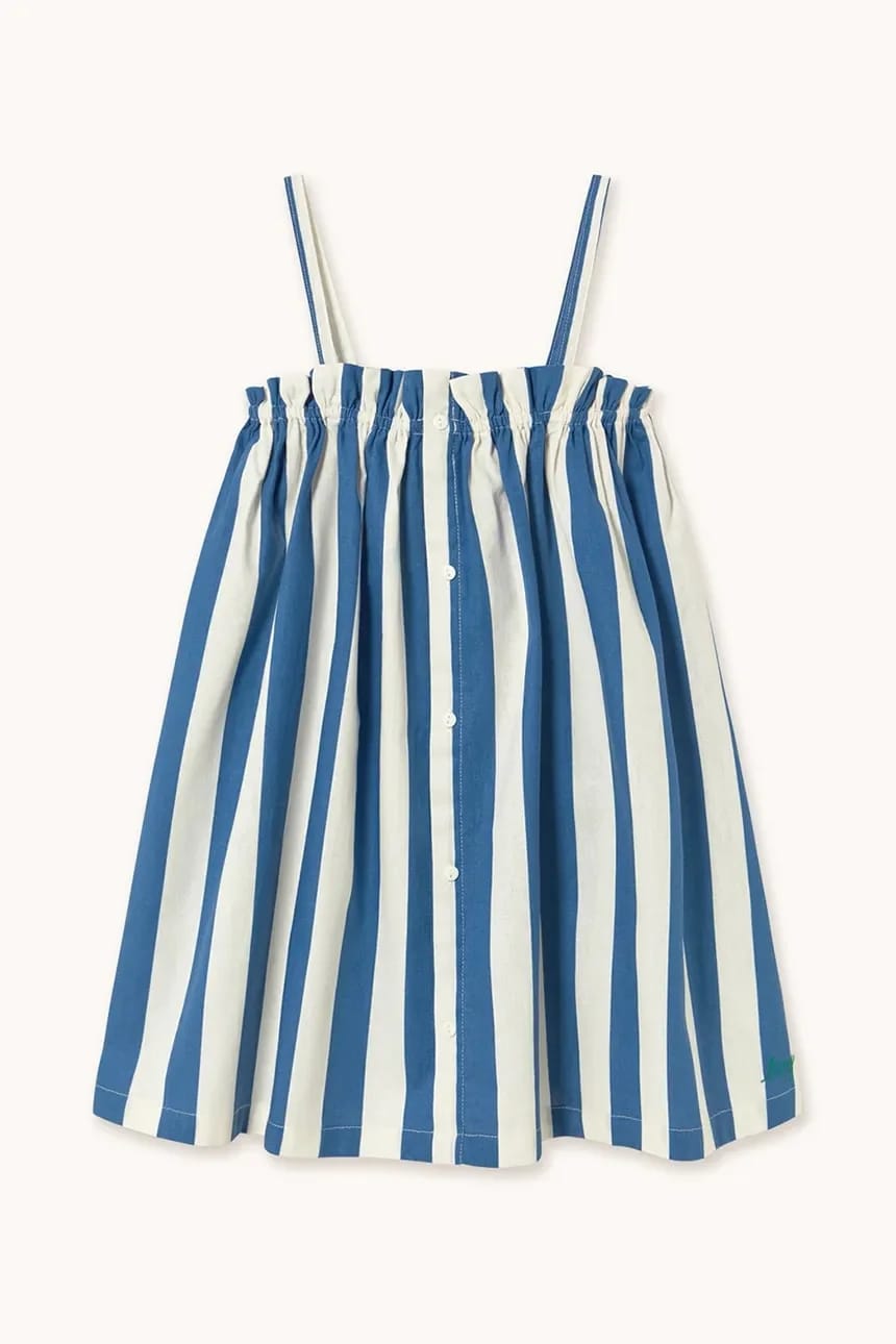 Детское платье с добавлением льна LIGHT NAVY STRIPES DRESS - фото 2