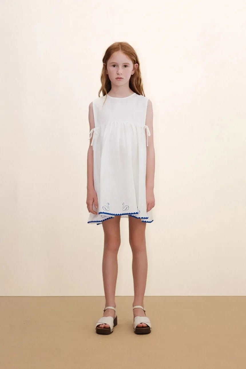 SWANS BOWS DRESS детское платье из льна - фото 9