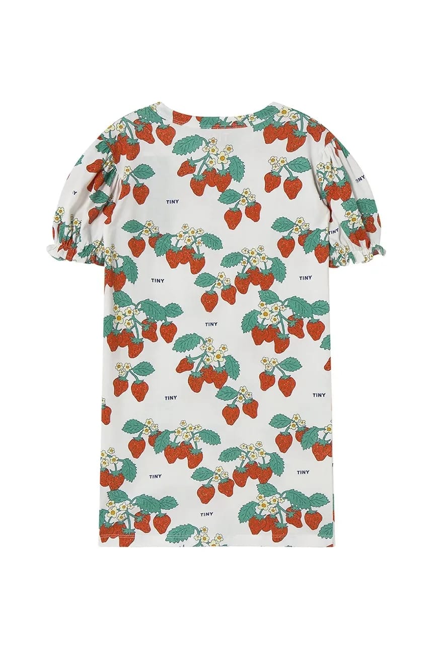 Детское хлопковое платье STRAWBERRIES PUFF SLEEVE DRESS - фото 3