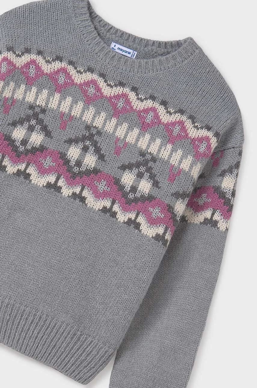 Детский свитер серый для девочек - фото 2