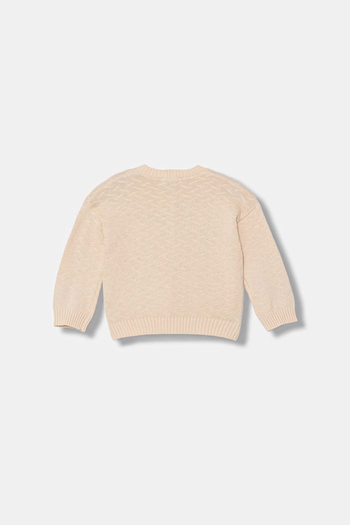 Детский хлопковый кардиган бежевый для девочек - фото 2