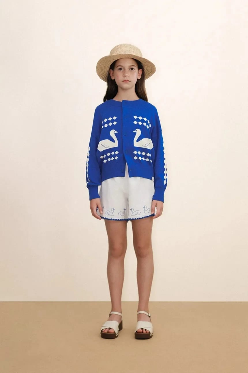 Детский кардиган из хлопка SWANS DIAMONDS CARDIGAN - фото 6