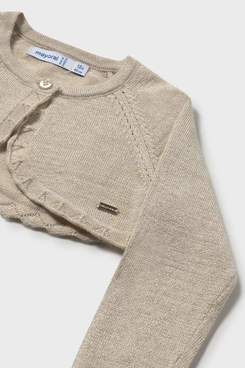 Детский кардиган бежевый для девочек - фото 3