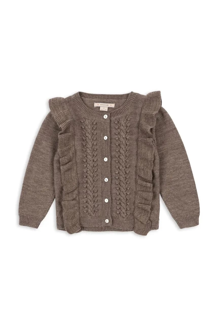 Детский шерстяной кардиган FIOL FRILL CARDIGAN