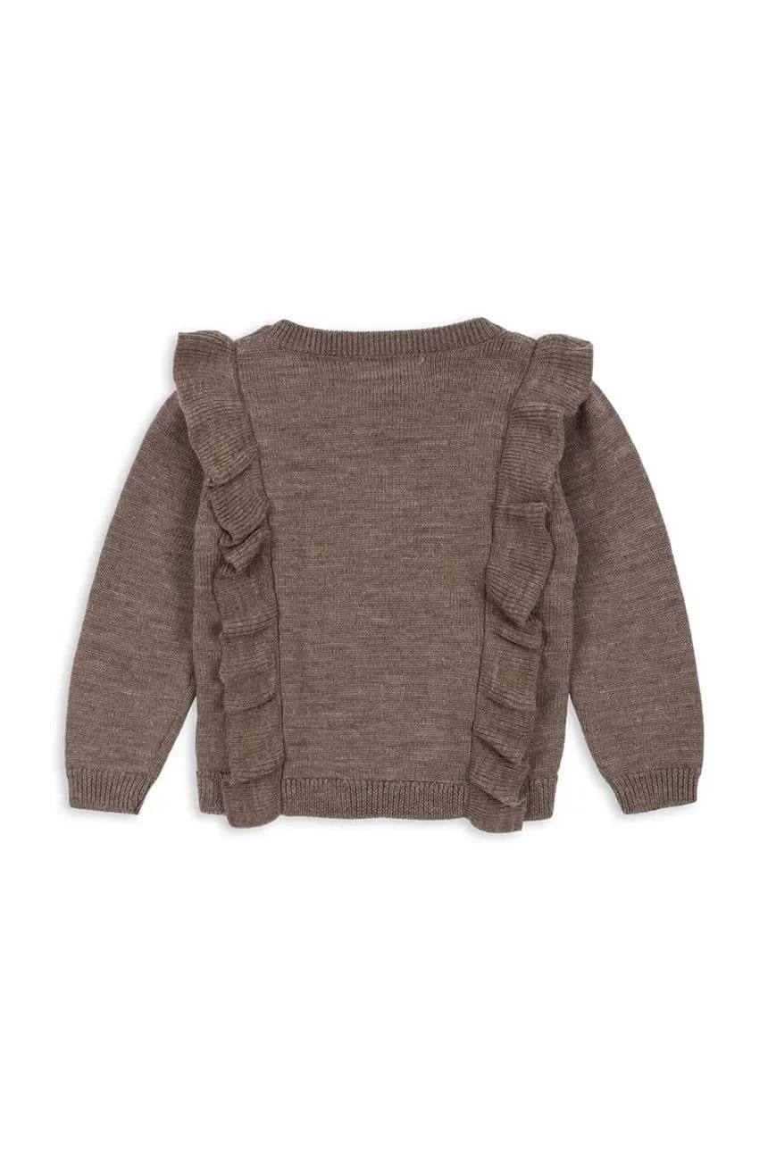 Детский шерстяной кардиган FIOL FRILL CARDIGAN - фото 2