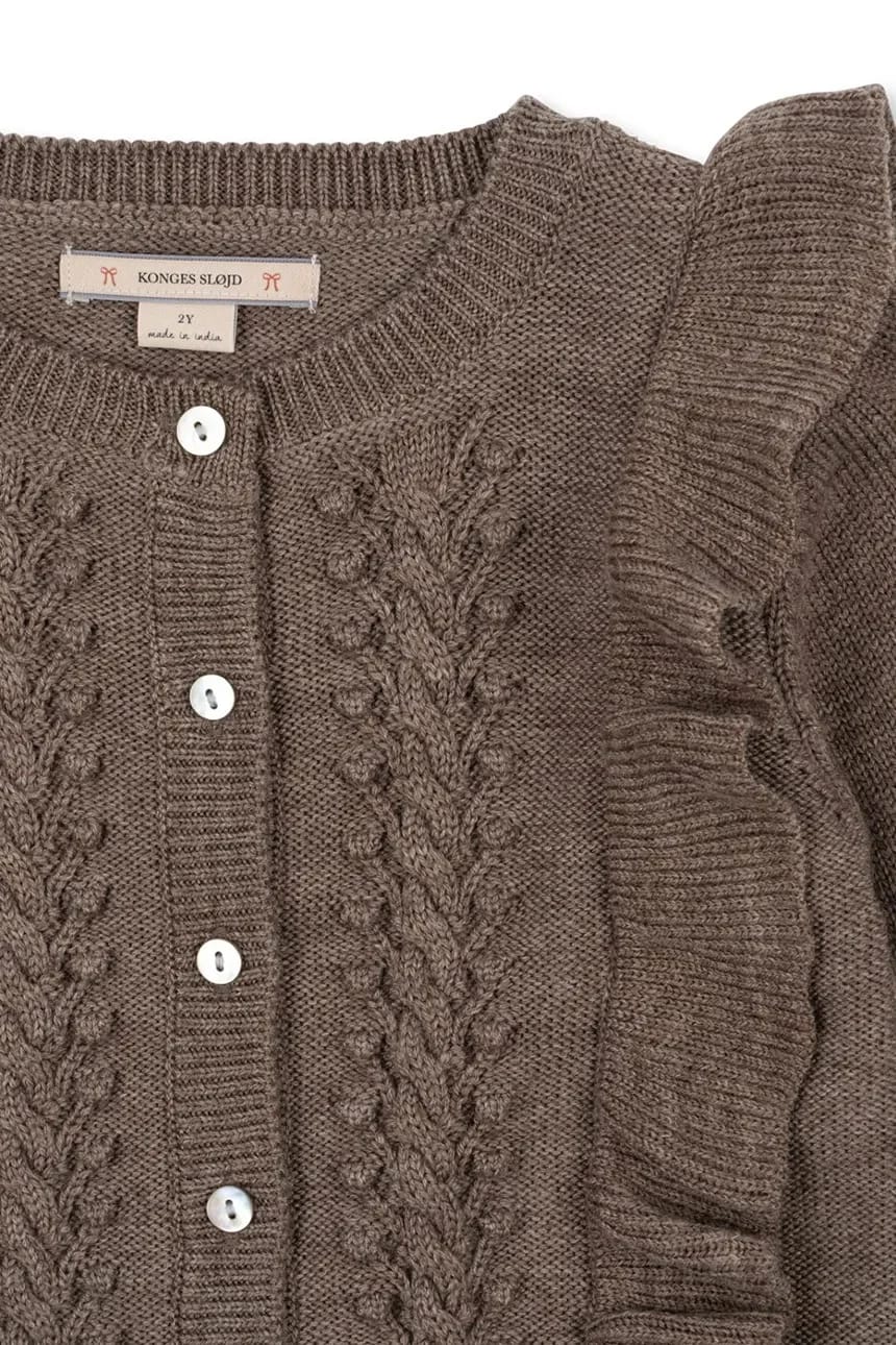 Детский шерстяной кардиган FIOL FRILL CARDIGAN - фото 3