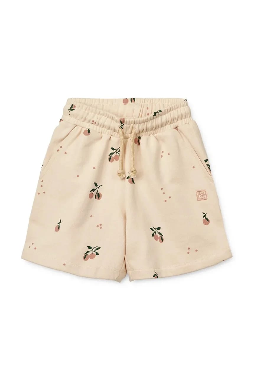Детские хлопковые шорты Gram Printed Sweatshorts бежевые для мальчиков - фото 2