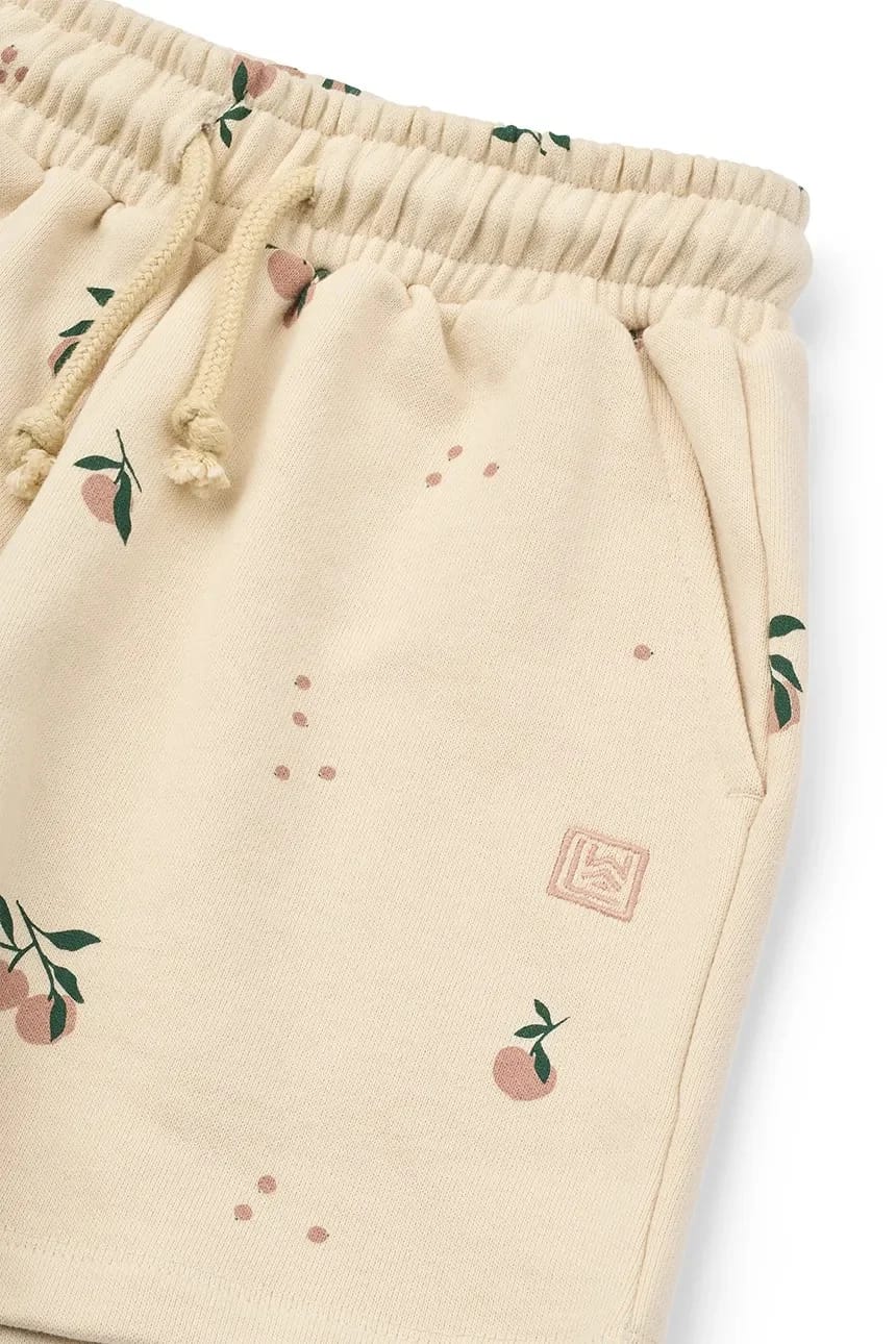 Детские хлопковые шорты Gram Printed Sweatshorts бежевые для мальчиков - фото 4