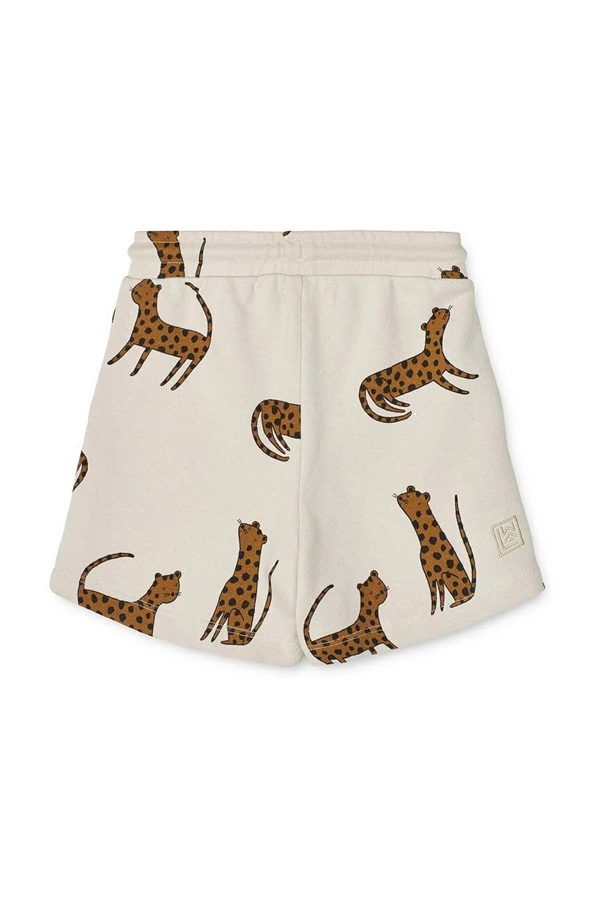 Детские хлопковые шорты Gram Printed Sweatshorts бежевые для девочек - фото 3