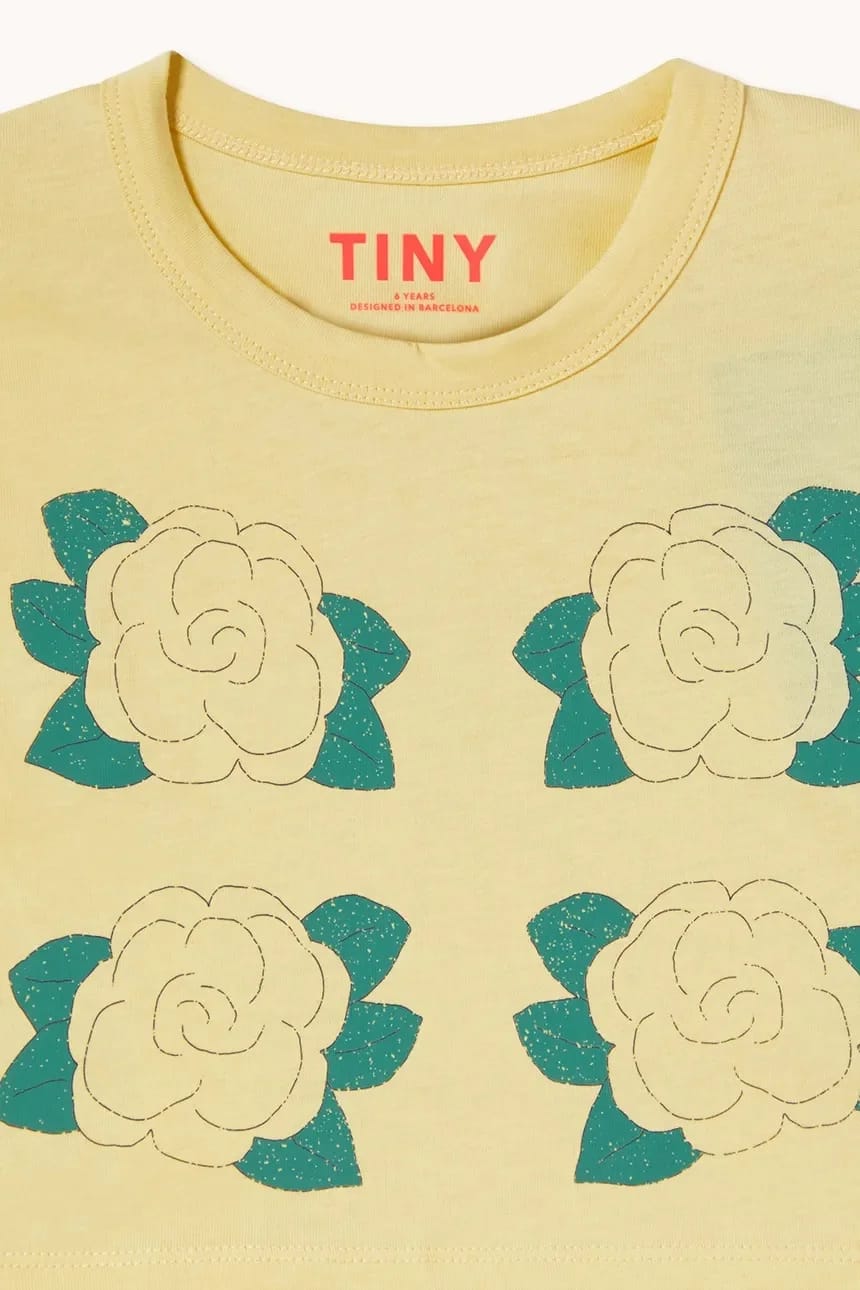 Детская хлопковая футболка YELLOW FLOWERS GRAPHIC CROP TEE - фото 4