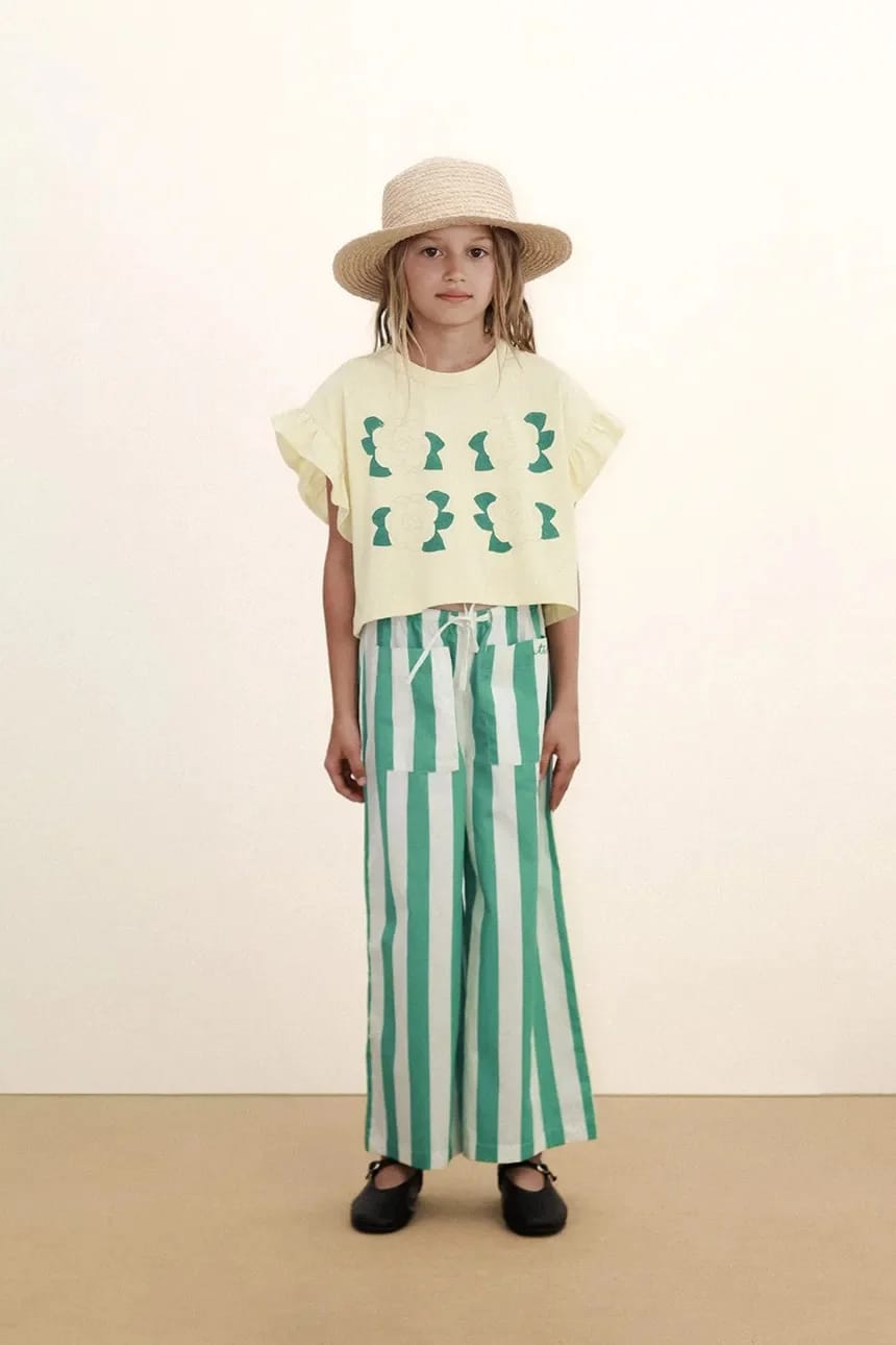 Детская хлопковая футболка YELLOW FLOWERS GRAPHIC CROP TEE - фото 5