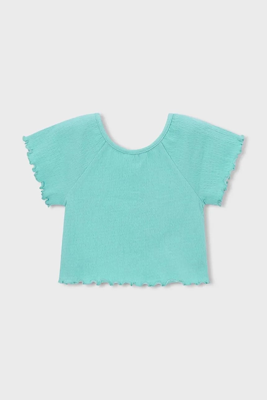 Детская футболка бирюзовая для девочек - фото 3