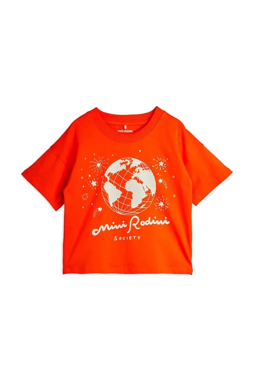 Детская хлопковая футболка Mini Rodini общество