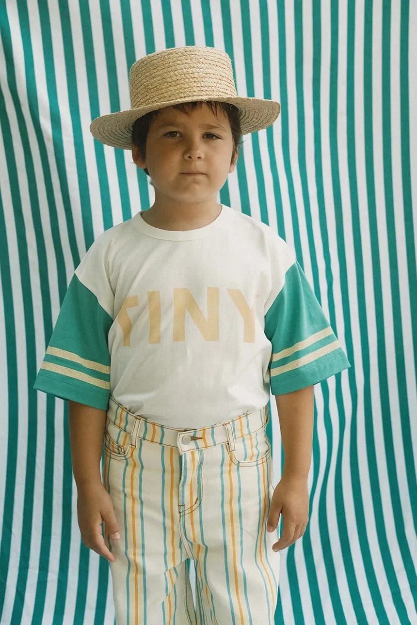 Детская хлопковая футболка STRIPES LOGO TEE белая для мальчиков
