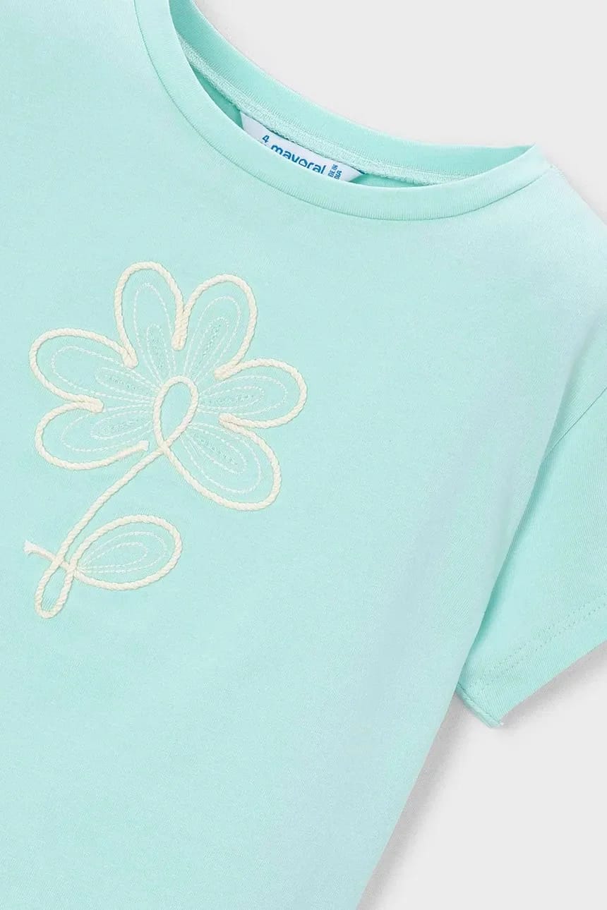 Детская футболка бирюзовая для девочек - фото 3