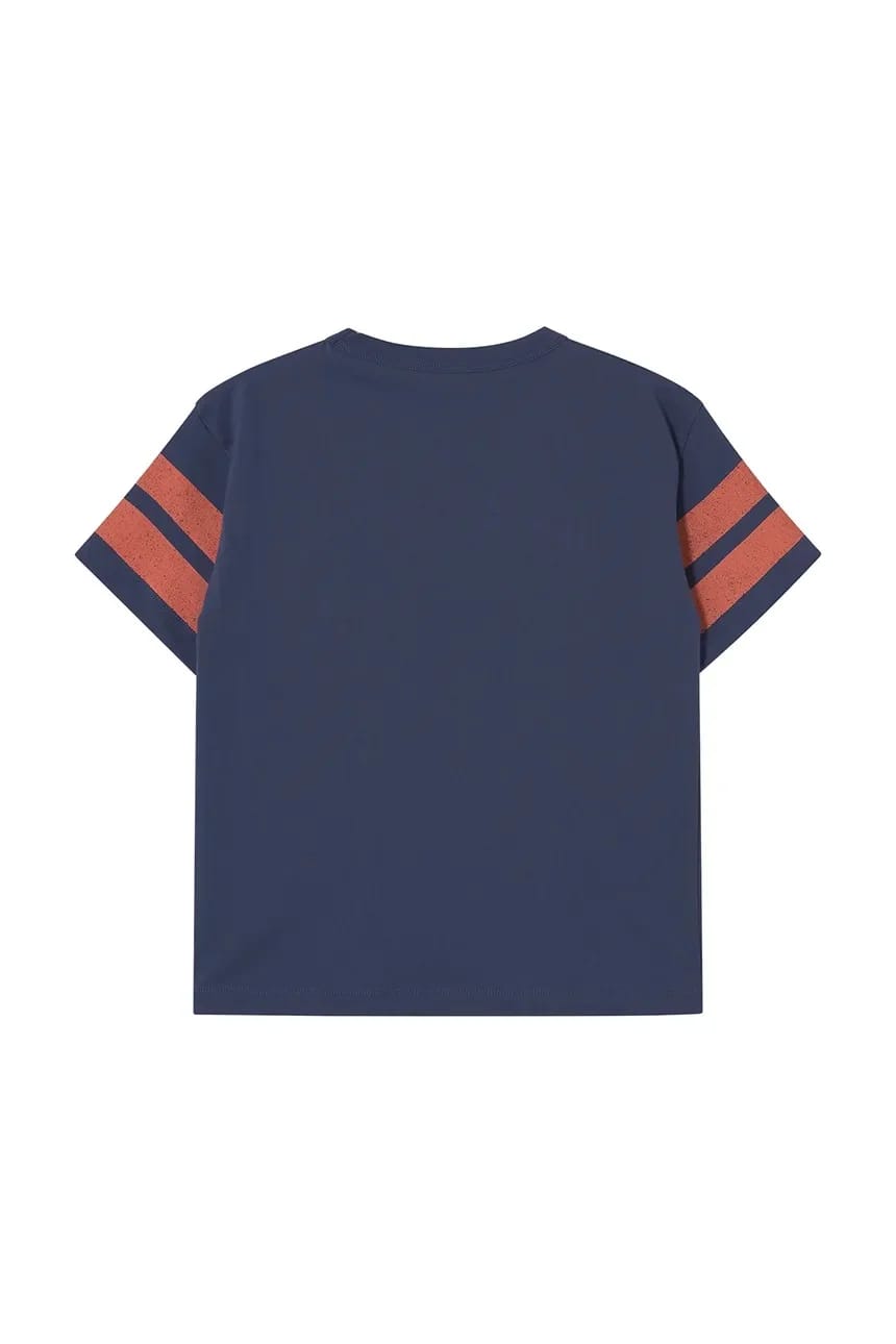 Детская хлопковая футболка STRIPES LOGO TEE военно-морской для мальчиков - фото 3