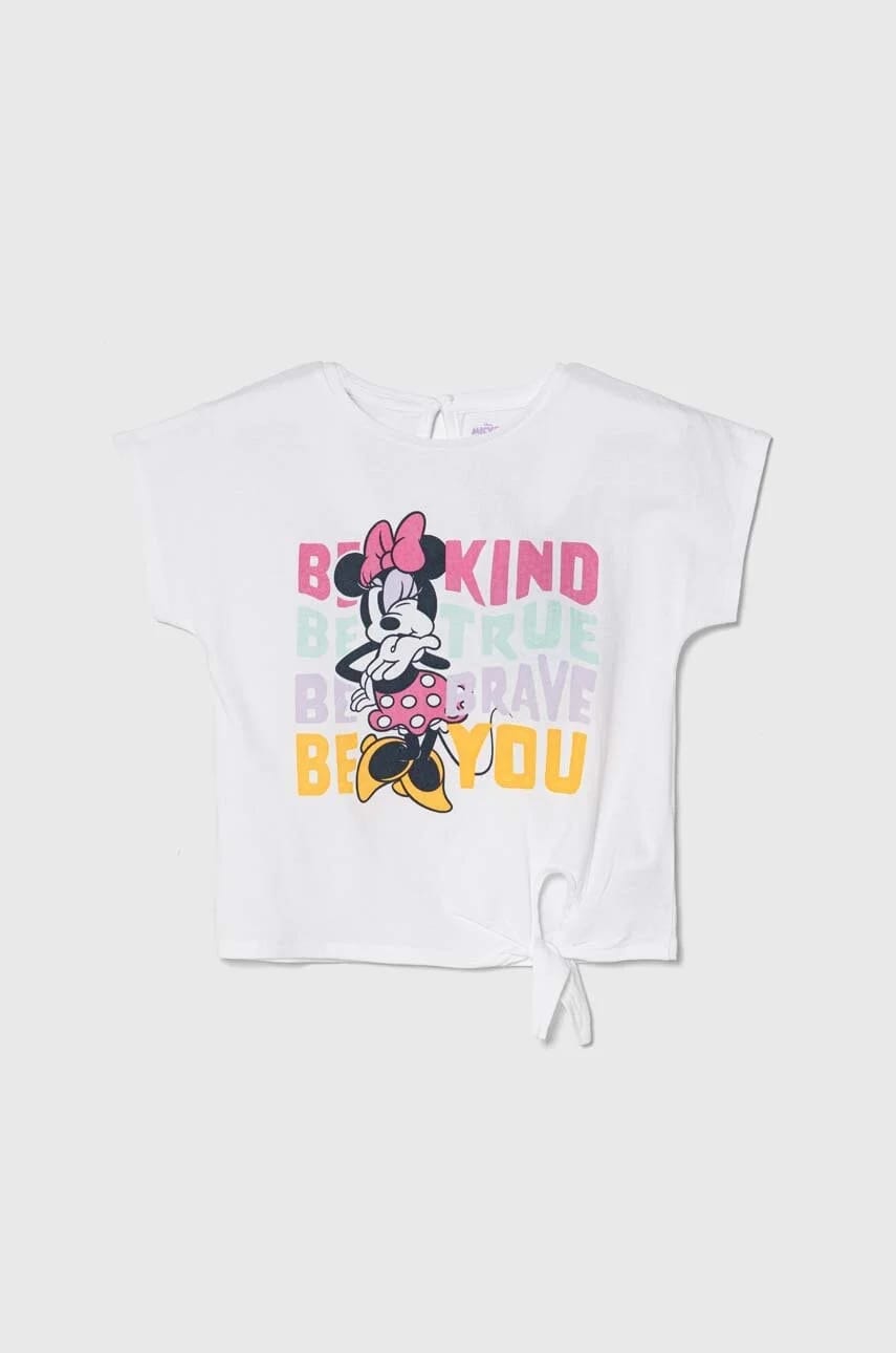 Детская хлопковая футболка x Disney белая для девочек